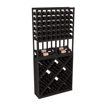 InstaCellar - 8 Column Side Display 82 Cube Combo in Premium Redwood Black stained without WineSafe™ Satin Sealant