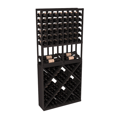 InstaCellar - 8 Column Side Display 82 Cube Combo in Premium Redwood Black stained without WineSafe™ Satin Sealant