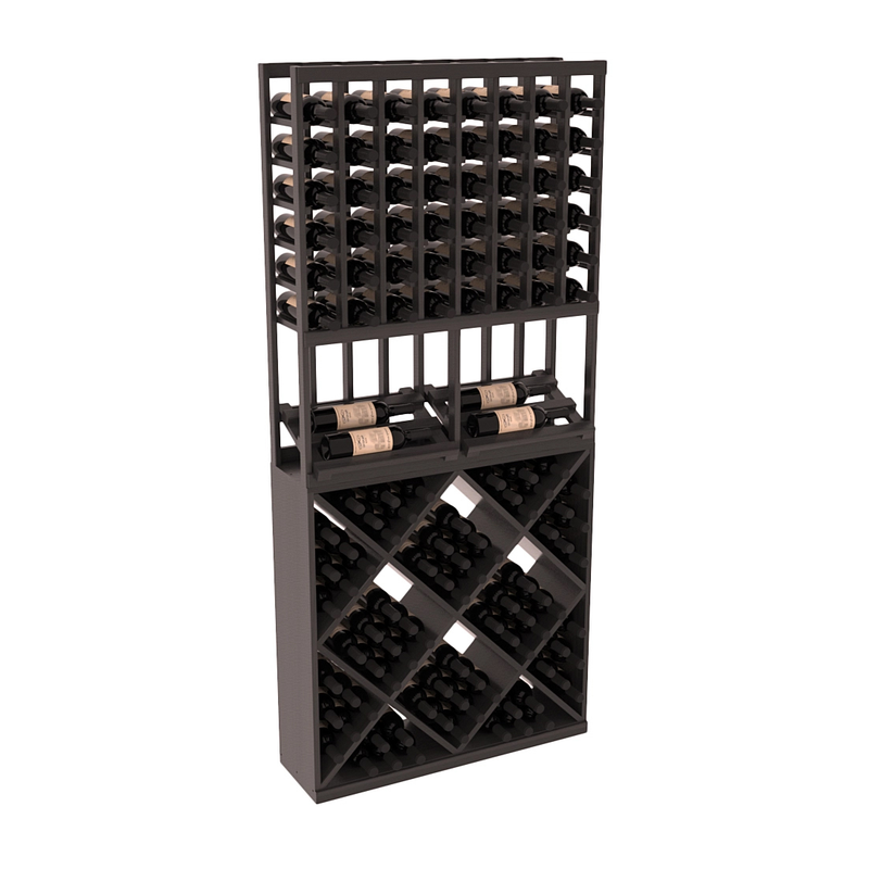 InstaCellar - 8 Column Side Display 82 Cube Combo in Premium Redwood Black stained with WineSafe™ Satin Sealant