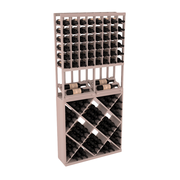 InstaCellar - 8 Column Side Display 82 Cube Combo in Premium Redwood Greywash stained with WineSafe™ Satin Sealant