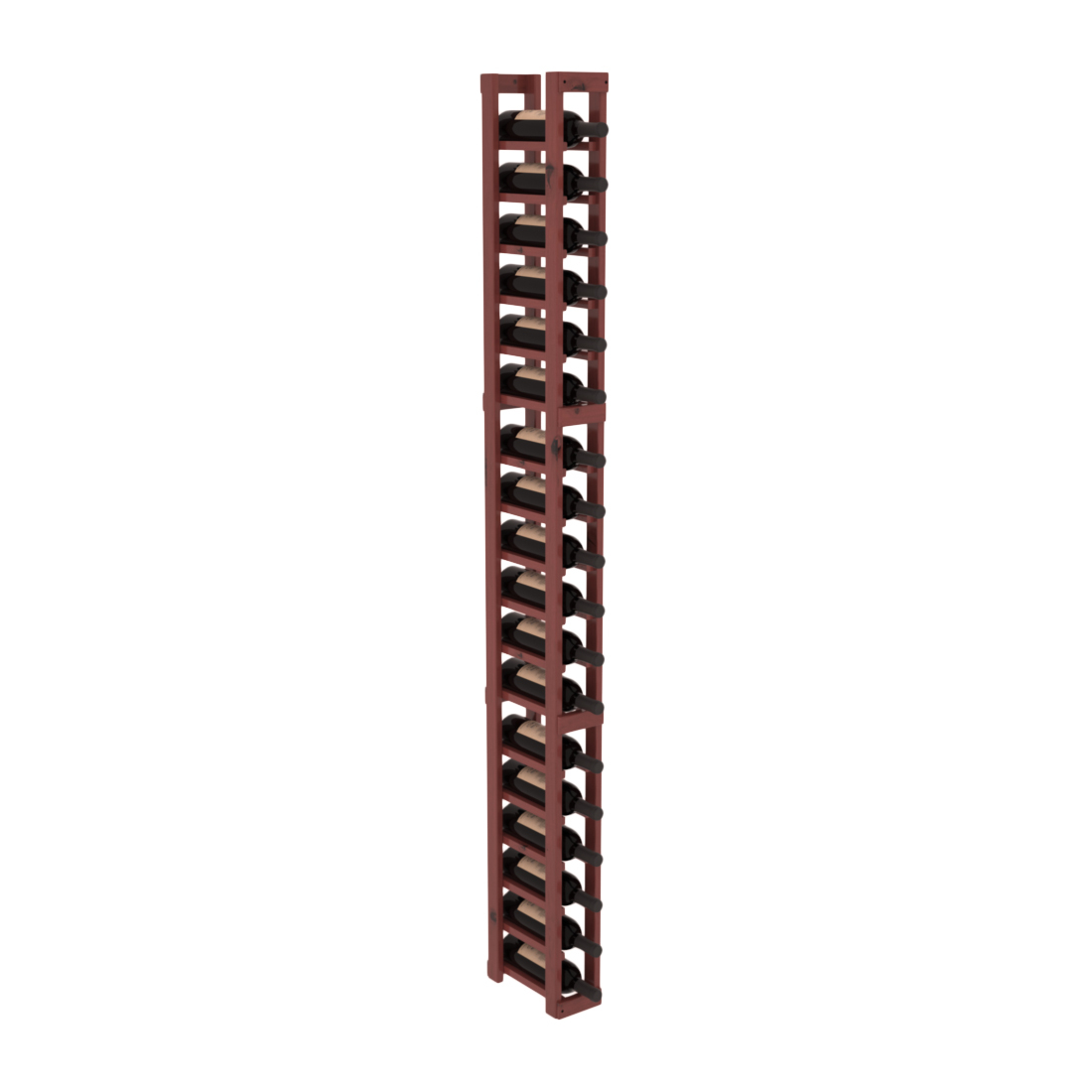 InstaCellar - 1 Column Standard Rack in Knotty Alder Cherry stained with WineSafe™ Satin Sealant