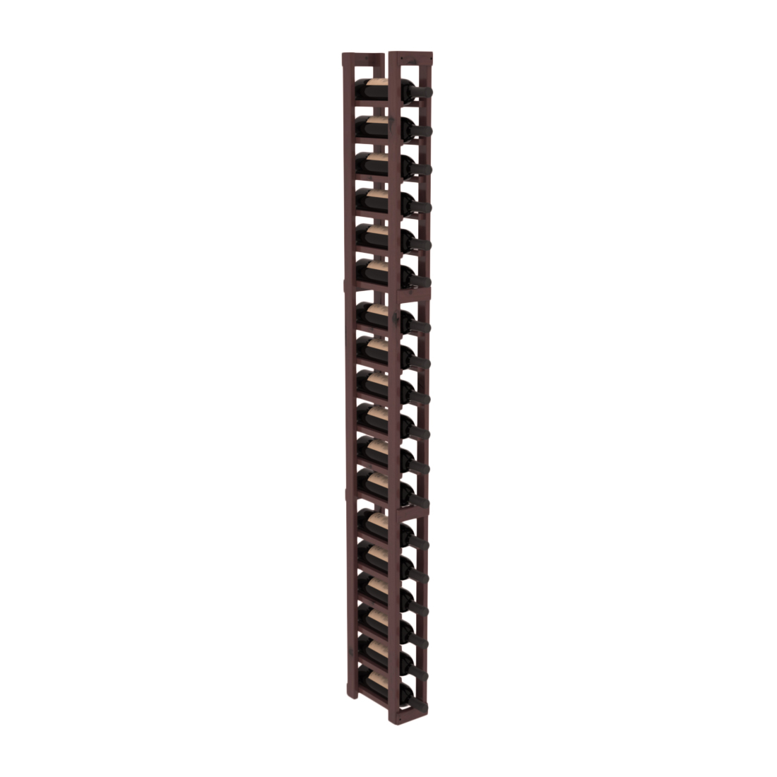 InstaCellar - 1 Column Standard Rack in Knotty Alder Walnut stained with WineSafe™ Satin Sealant