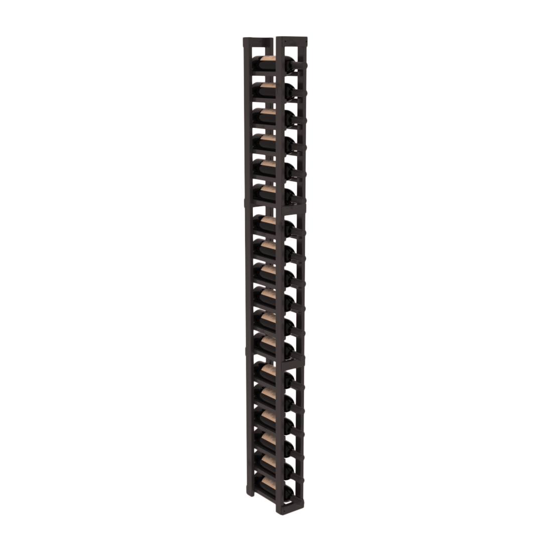 InstaCellar - 1 Column Standard Rack in Knotty Alder Black stained with WineSafe™ Satin Sealant
