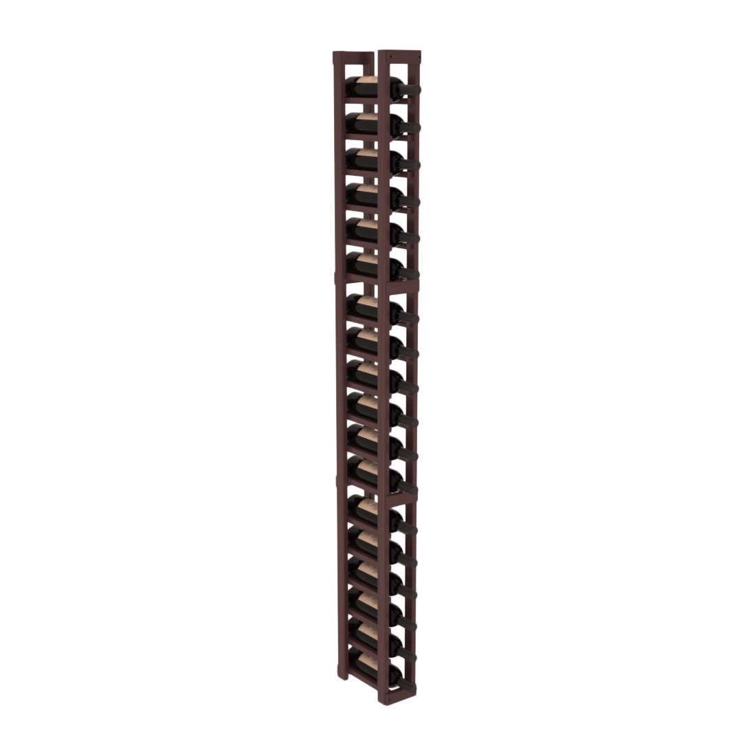 InstaCellar - 1 Column Standard Rack in Grand Mahogany Walnut stained with WineSafe™ Satin Sealant