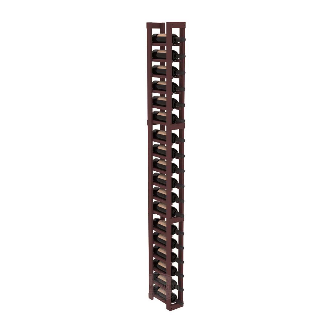 InstaCellar - 1 Column Standard Rack in Ponderosa Pine Walnut stained without WineSafe™ Satin Sealant