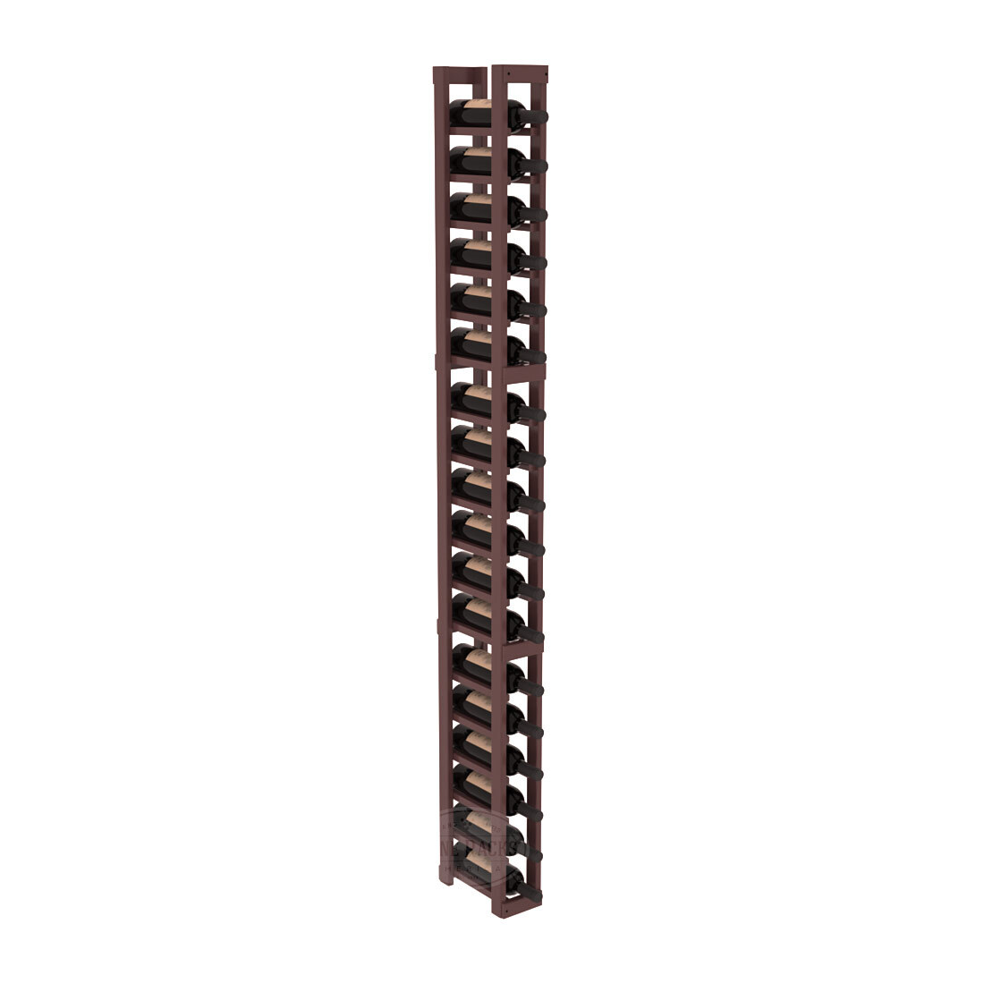 InstaCellar - 1 Column Standard Rack in Ponderosa Pine Walnut stained with WineSafe™ Satin Sealant