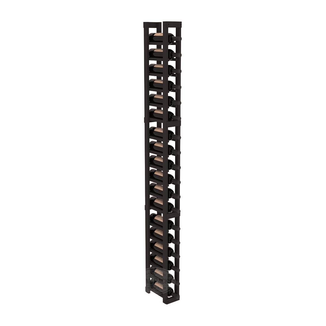 InstaCellar - 1 Column Standard Rack in Ponderosa Pine Black stained without WineSafe™ Satin Sealant