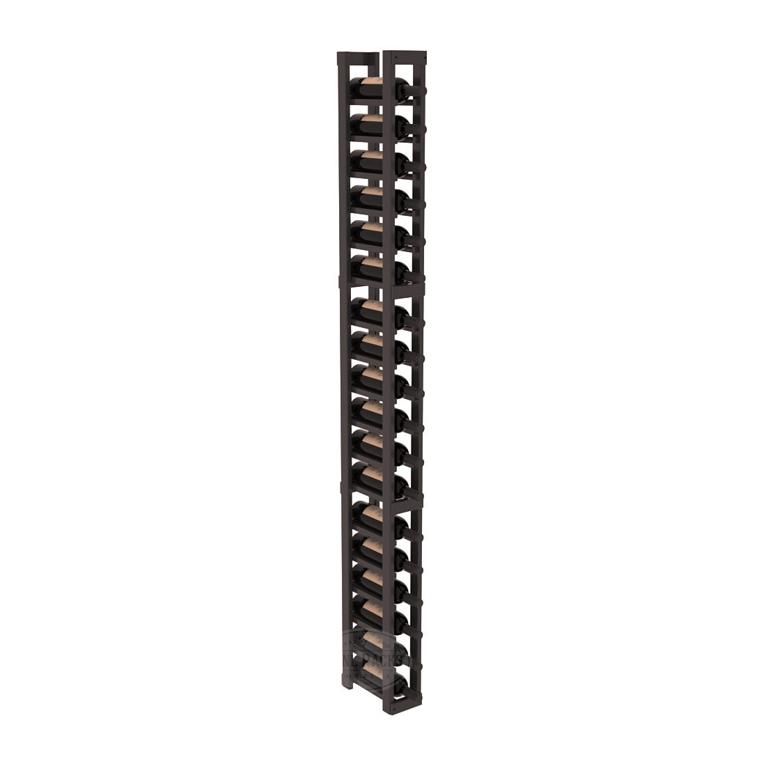 InstaCellar - 1 Column Standard Rack in Ponderosa Pine Black stained with WineSafe™ Satin Sealant
