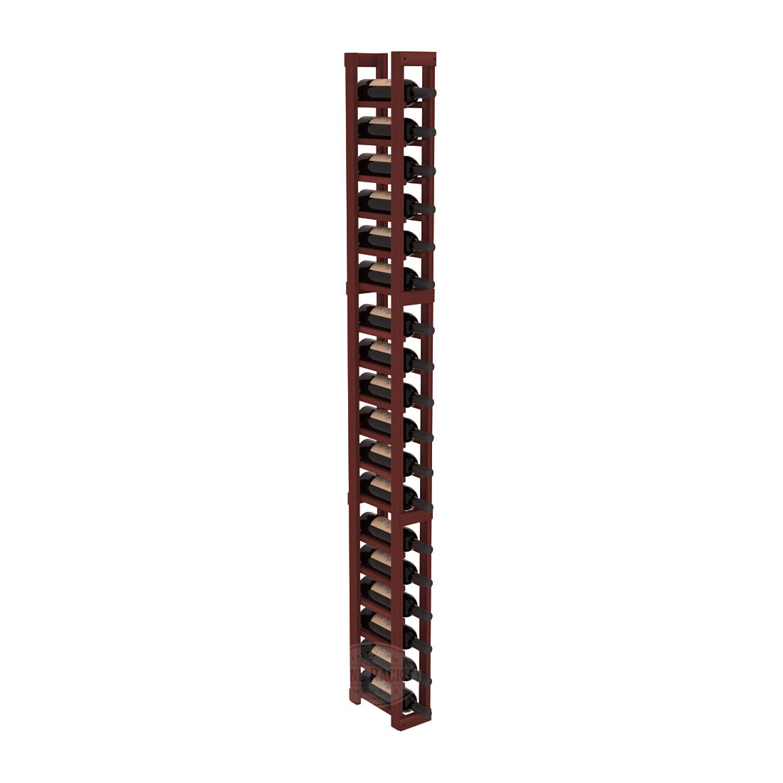 InstaCellar - 1 Column Standard Rack in Premium Redwood Cherry stained without WineSafe™ Satin Sealant