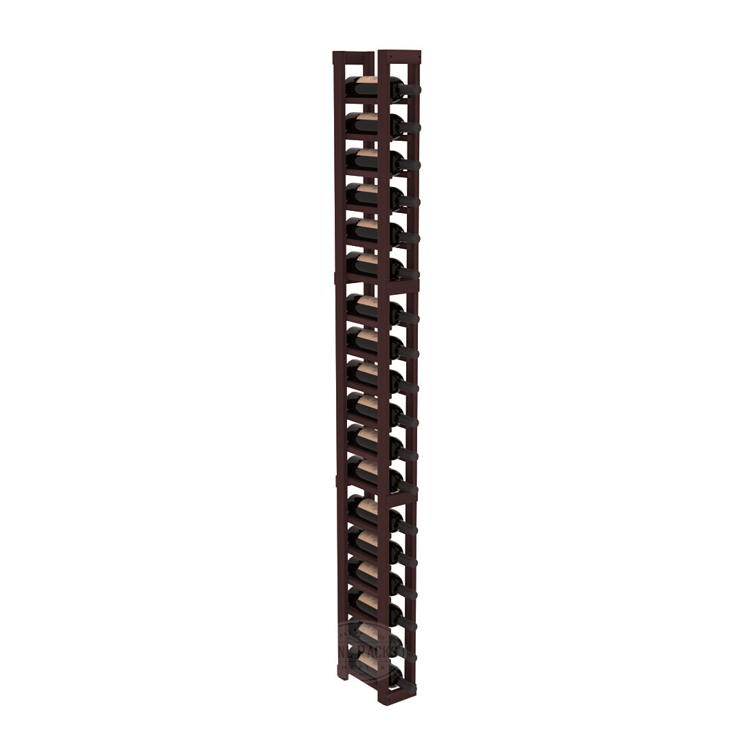 InstaCellar - 1 Column Standard Rack in Premium Redwood Walnut stained without WineSafe™ Satin Sealant