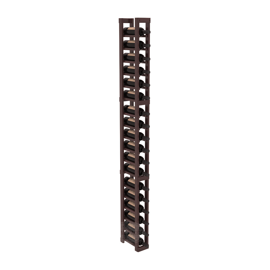 InstaCellar - 1 Column Standard Rack in Premium Redwood Walnut stained with WineSafe™ Satin Sealant