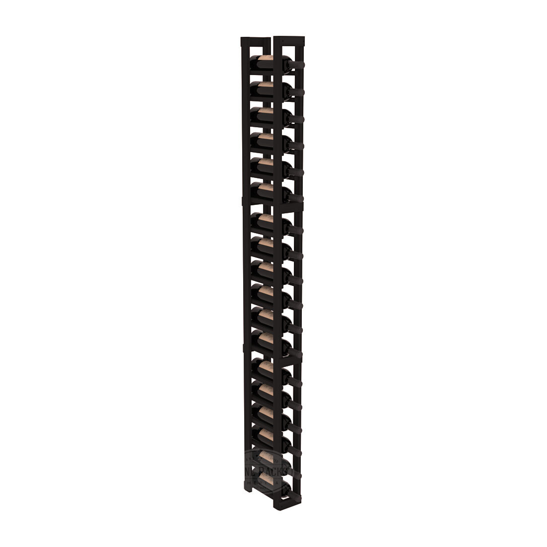 InstaCellar - 1 Column Standard Rack in Premium Redwood Black stained without WineSafe™ Satin Sealant