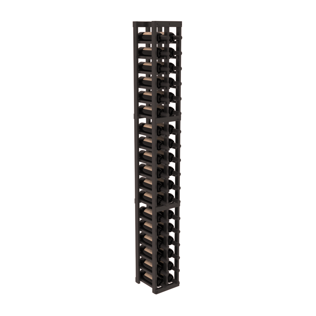 InstaCellar - 2 Column Standard Rack in Knotty Alder Black stained with WineSafe™ Satin Sealant