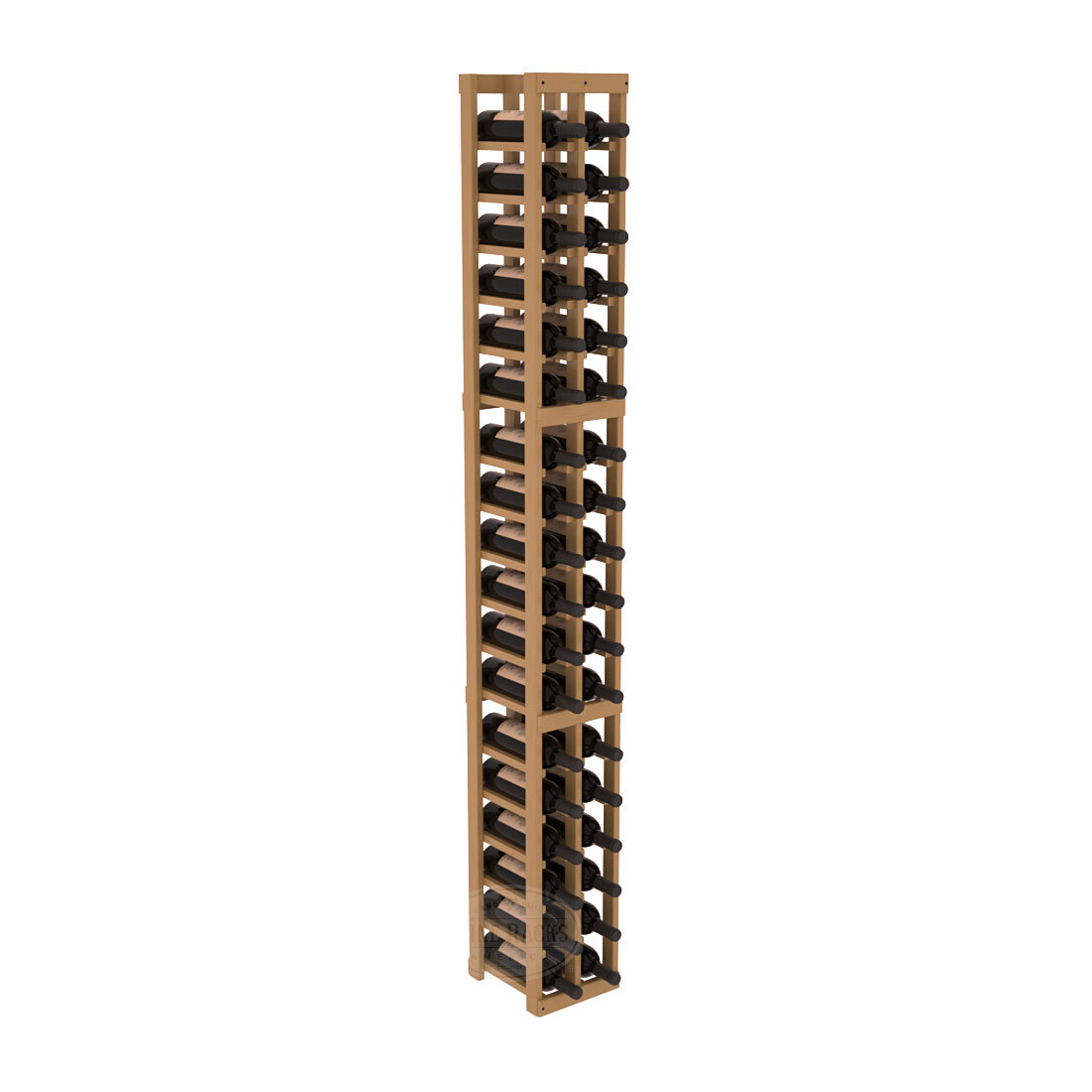 InstaCellar - 2 Column Standard Rack in Ponderosa Pine Oak stained with WineSafe™ Satin Sealant