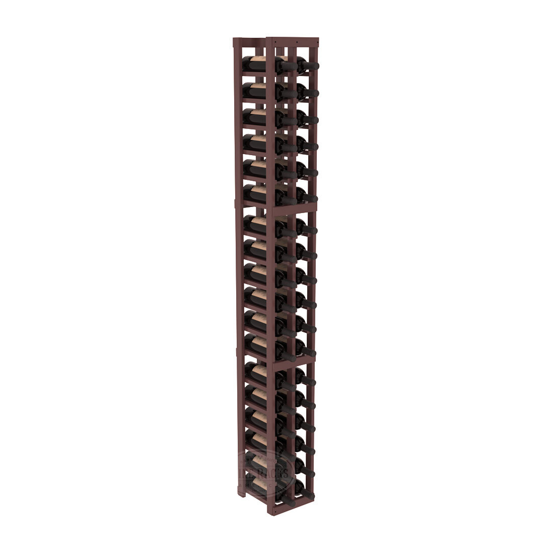 InstaCellar - 2 Column Standard Rack in Ponderosa Pine Walnut stained with WineSafe™ Satin Sealant