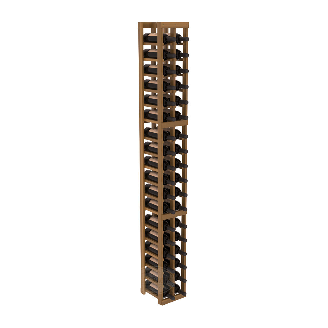 InstaCellar - 2 Column Standard Rack in Premium Redwood Oak stained with WineSafe™ Satin Sealant