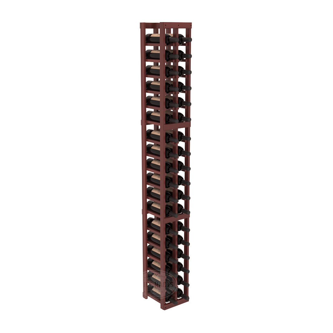 InstaCellar - 2 Column Standard Rack in Premium Redwood Cherry stained with WineSafe™ Satin Sealant