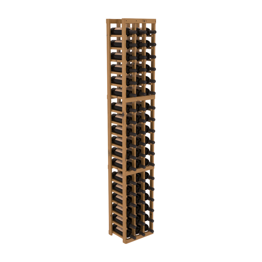 InstaCellar - 3 Column Standard Rack in Knotty Alder Oak stained with WineSafe™ Satin Sealant