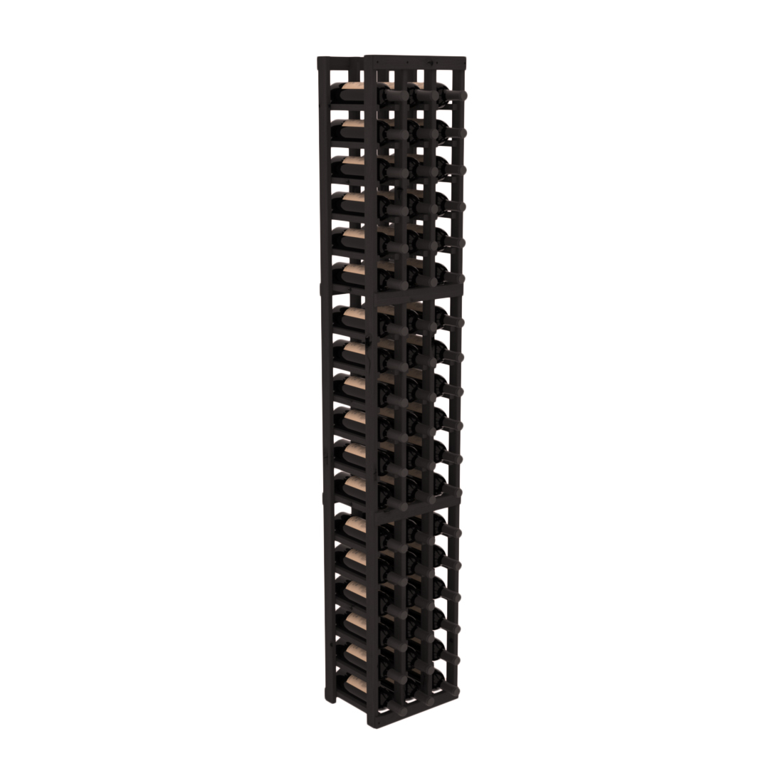 InstaCellar - 3 Column Standard Rack in Knotty Alder Black stained without WineSafe™ Satin Sealant