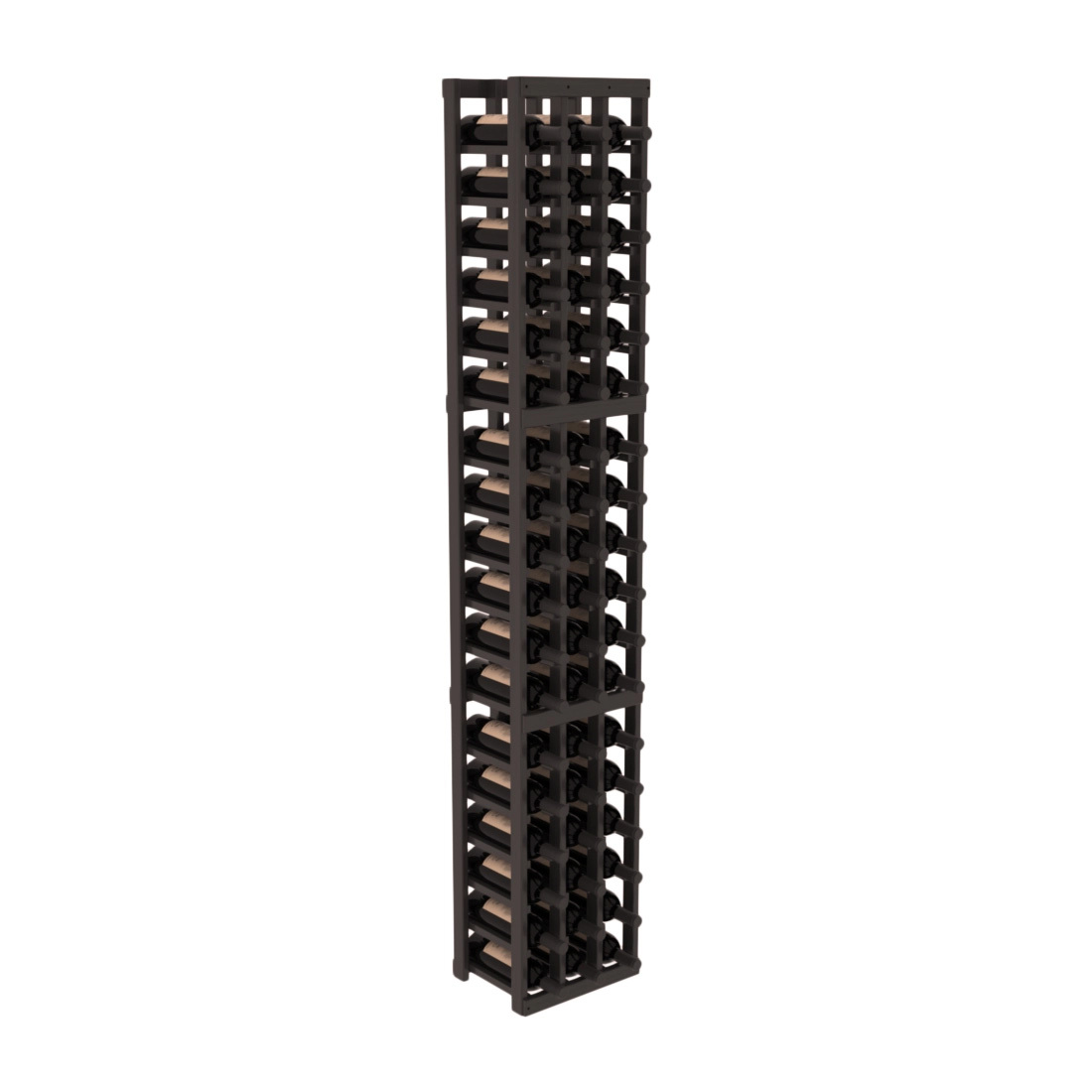 InstaCellar - 3 Column Standard Rack in Grand Mahogany Black stained with WineSafe™ Satin Sealant