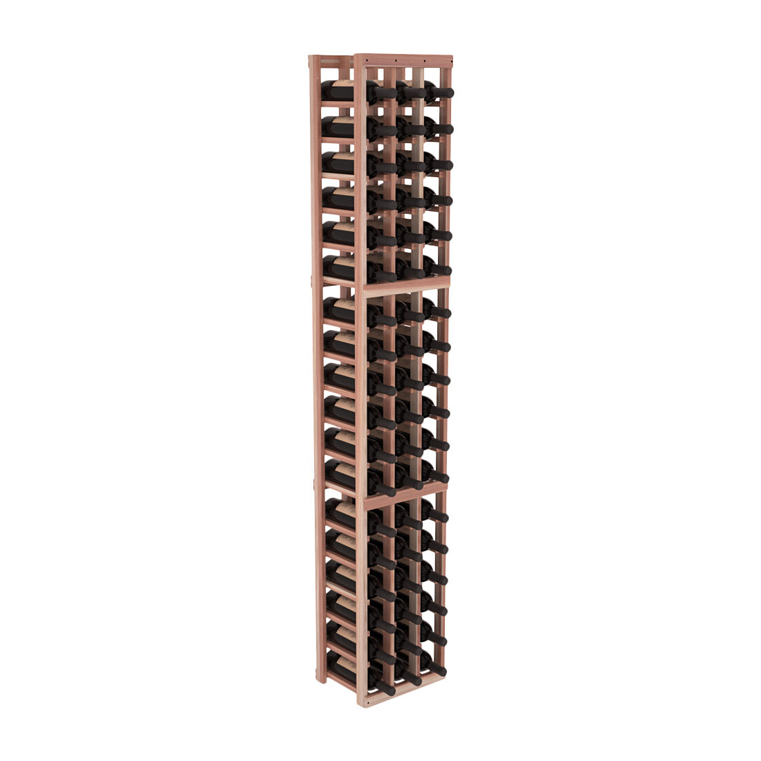 InstaCellar - 3 Column Standard Rack in Premium Redwood Unstained with WineSafe™ Satin Sealant