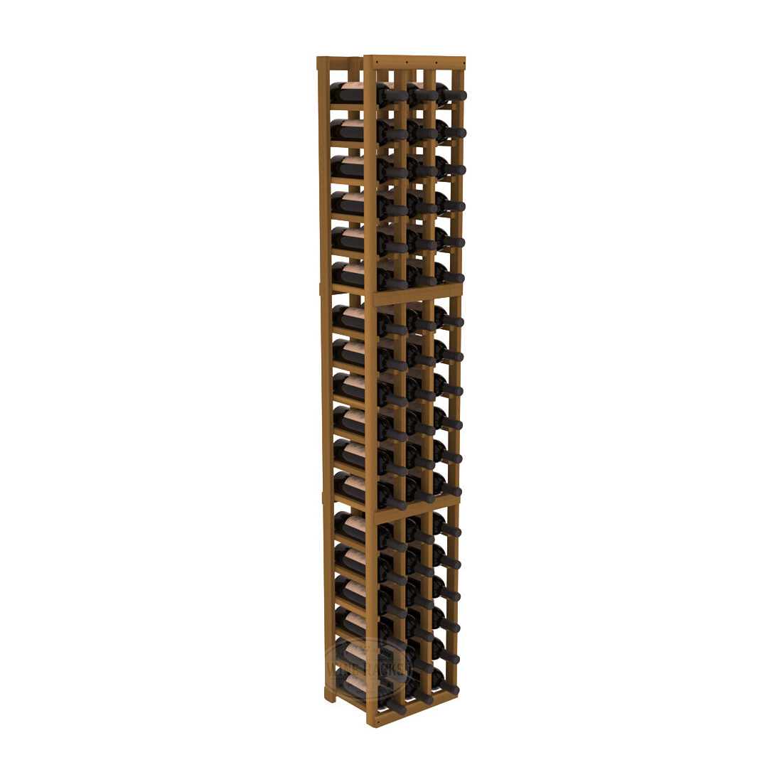 InstaCellar - 3 Column Standard Rack in Premium Redwood Oak stained without WineSafe™ Satin Sealant