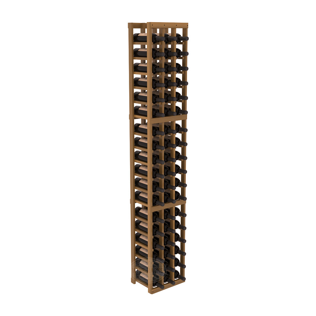 InstaCellar - 3 Column Standard Rack in Premium Redwood Oak stained with WineSafe™ Satin Sealant