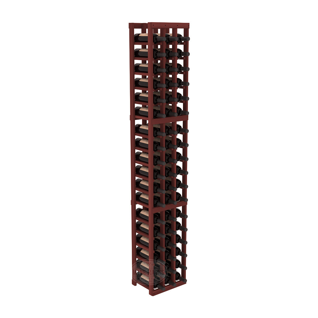 InstaCellar - 3 Column Standard Rack in Premium Redwood Cherry stained without WineSafe™ Satin Sealant
