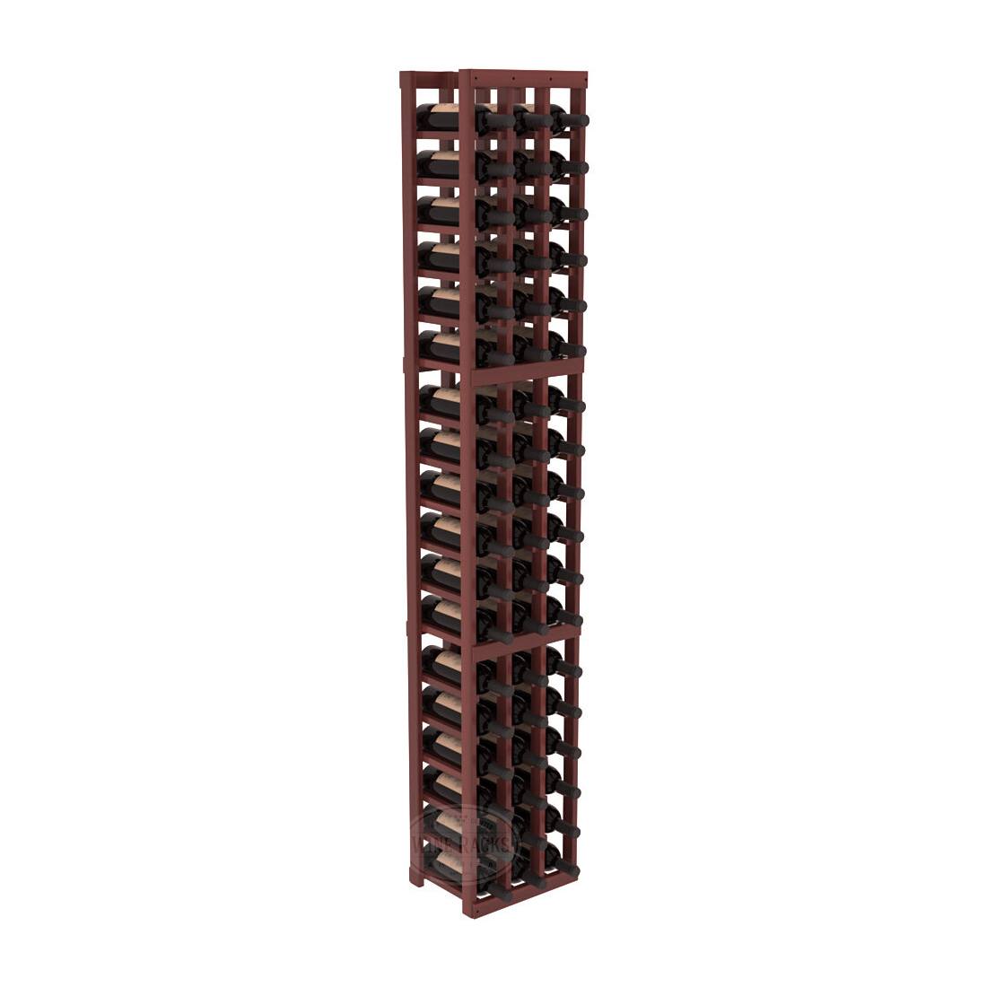 InstaCellar - 3 Column Standard Rack in Premium Redwood Cherry stained with WineSafe™ Satin Sealant