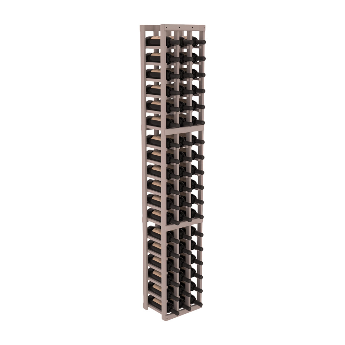 InstaCellar - 3 Column Standard Rack in Premium Redwood Greywash stained without WineSafe™ Satin Sealant