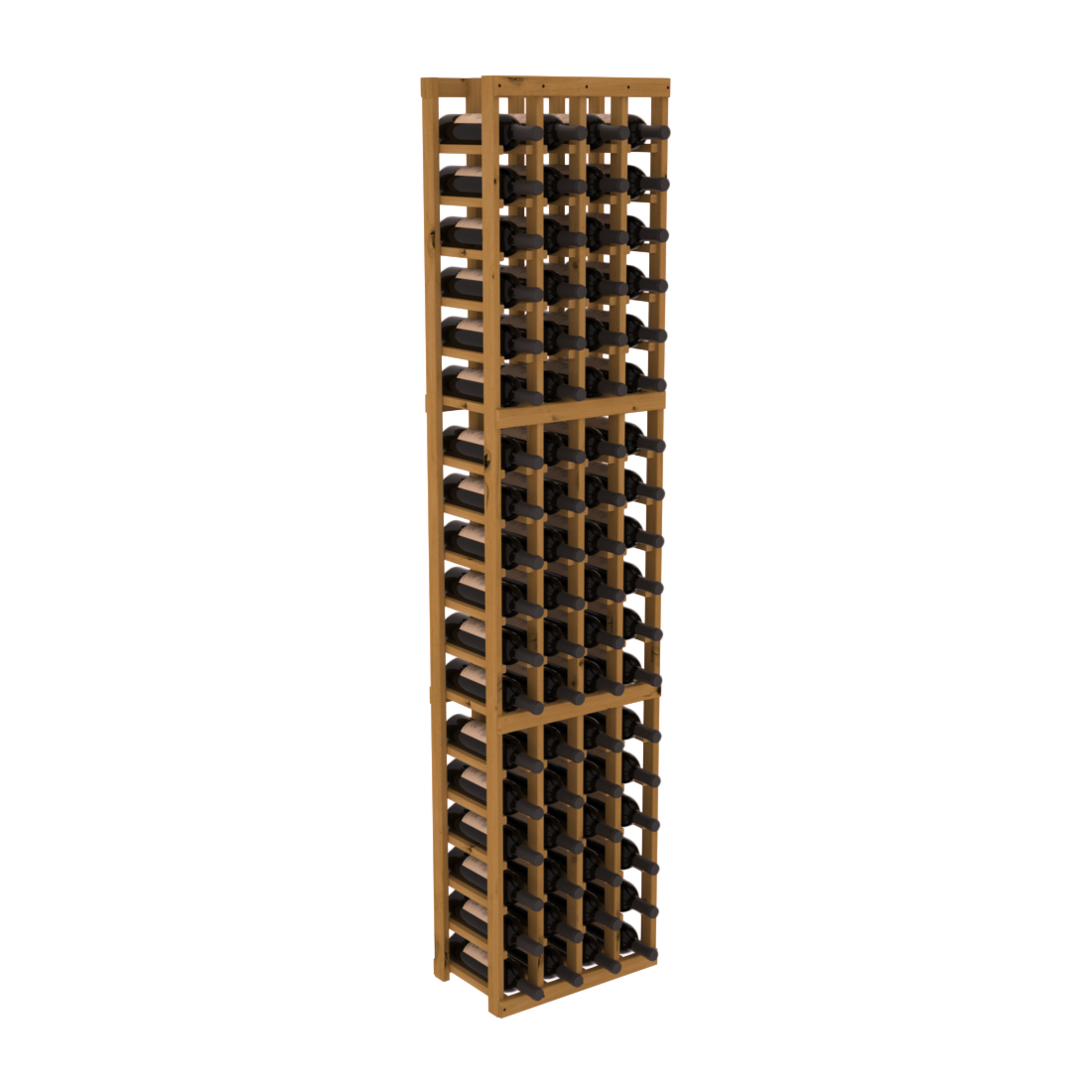 InstaCellar - 4 Column Standard Rack in Knotty Alder Oak stained without WineSafe™ Satin Sealant