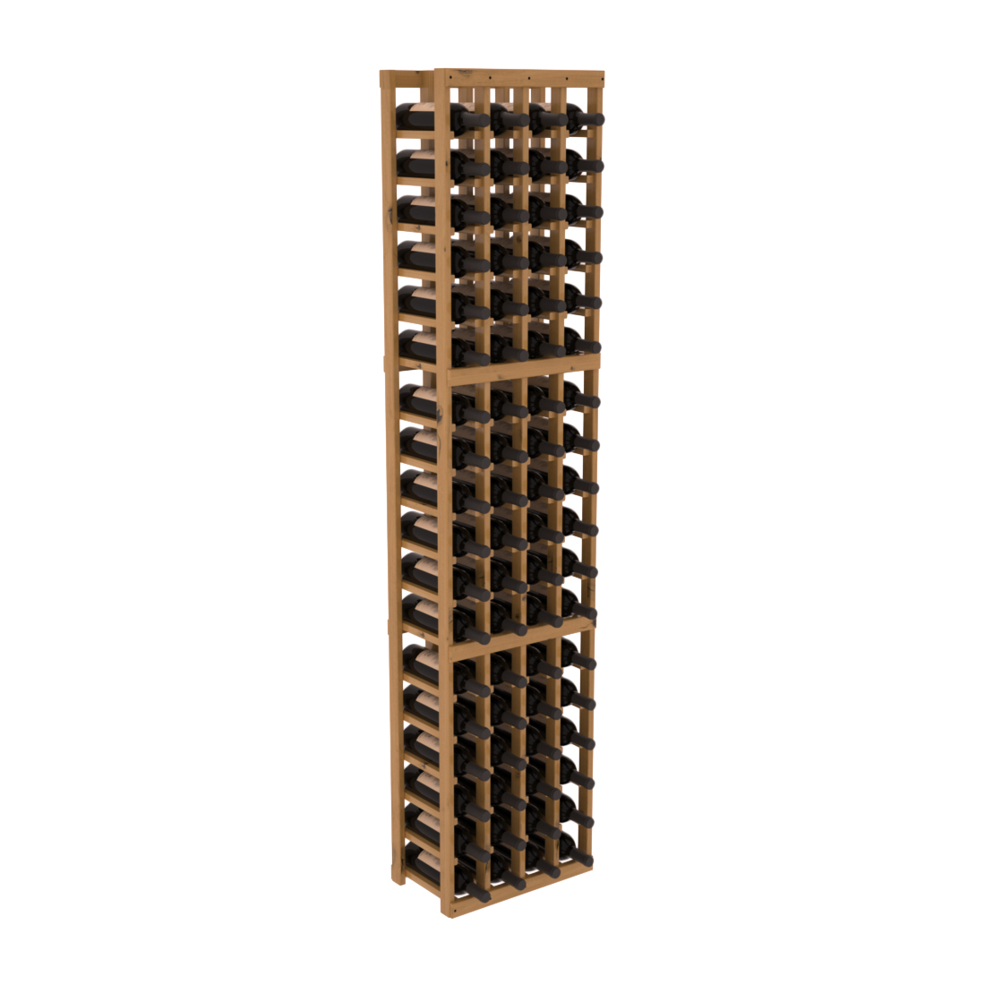 InstaCellar - 4 Column Standard Rack in Knotty Alder Oak stained with WineSafe™ Satin Sealant