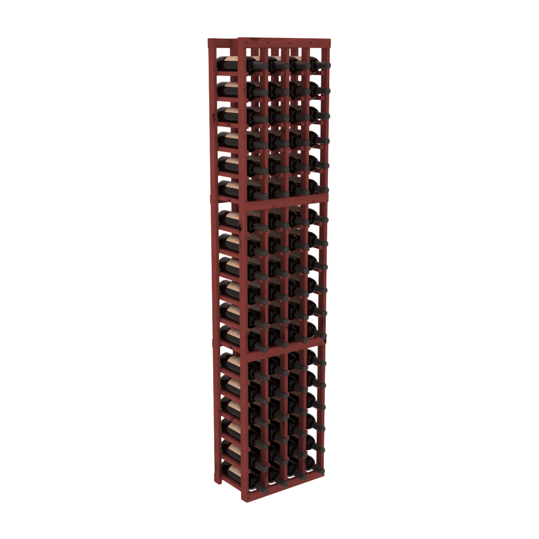 InstaCellar - 4 Column Standard Rack in Knotty Alder Cherry stained without WineSafe™ Satin Sealant