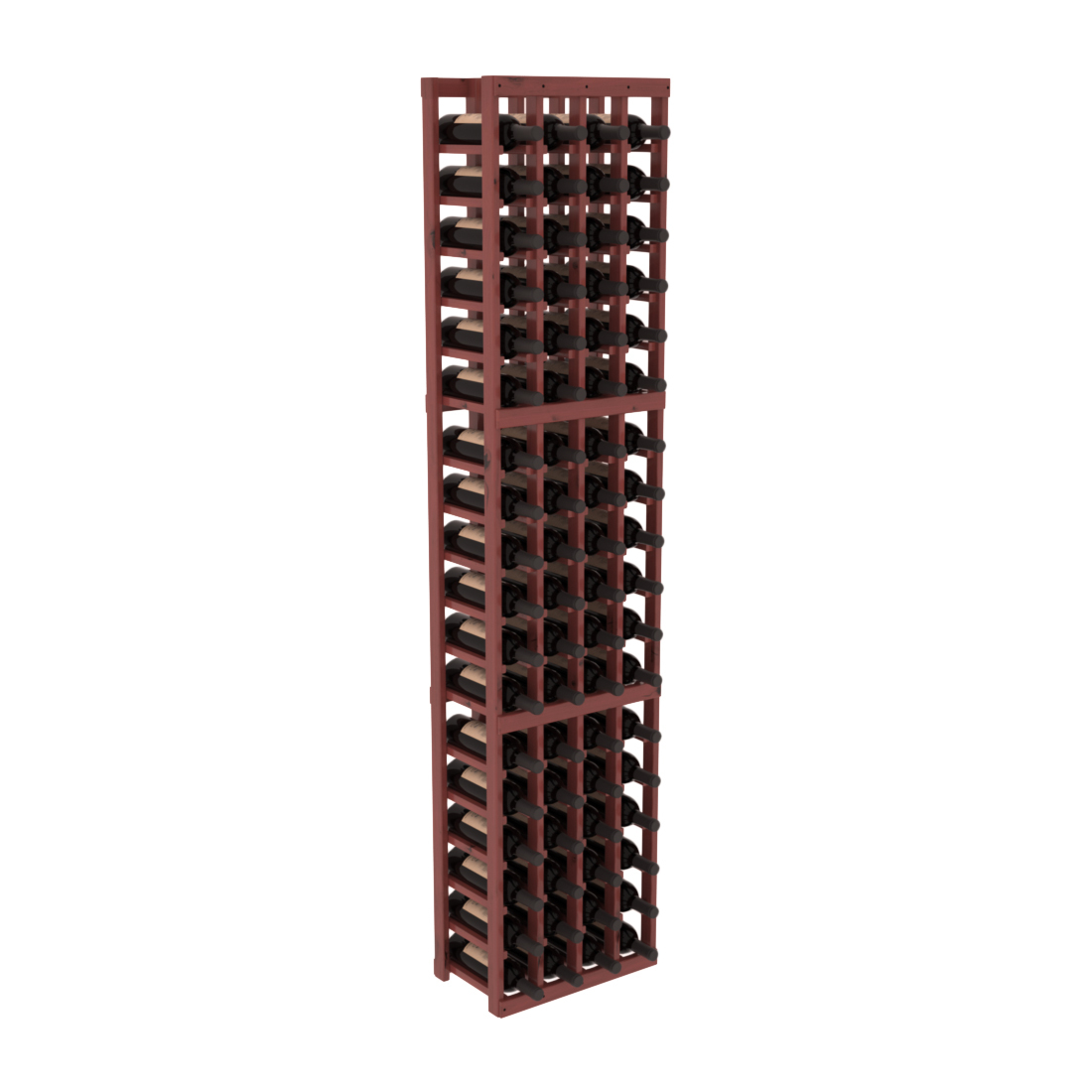 InstaCellar - 4 Column Standard Rack in Knotty Alder Cherry stained with WineSafe™ Satin Sealant