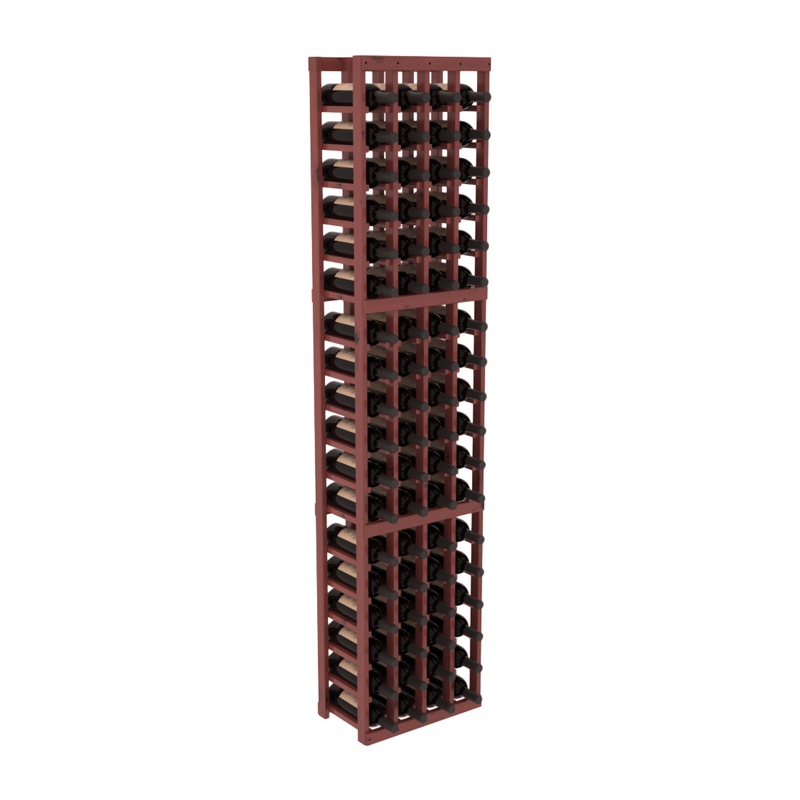 InstaCellar - 4 Column Standard Rack in Knotty Alder Cherry stained with WineSafe™ Satin Sealant