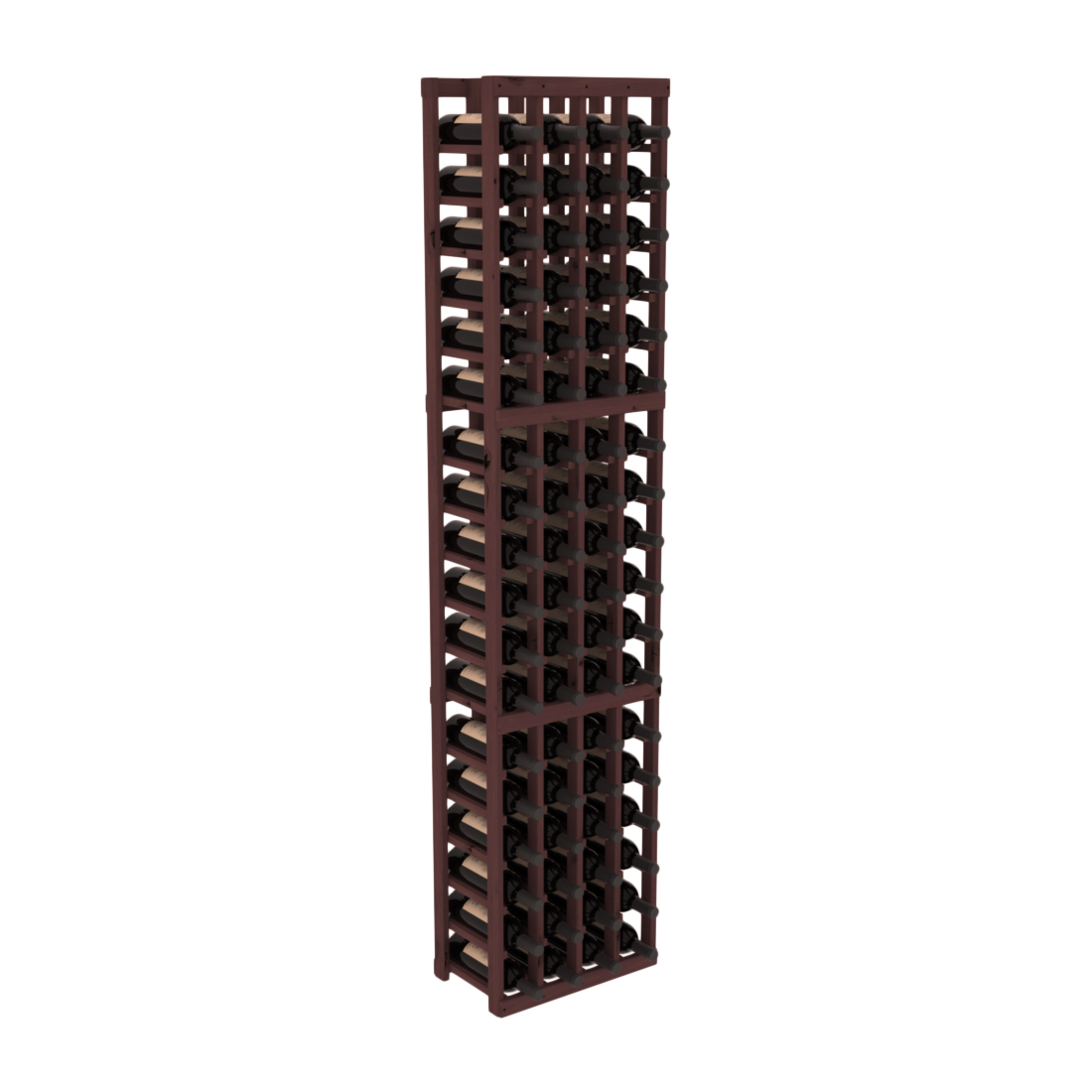 InstaCellar - 4 Column Standard Rack in Knotty Alder Walnut stained without WineSafe™ Satin Sealant