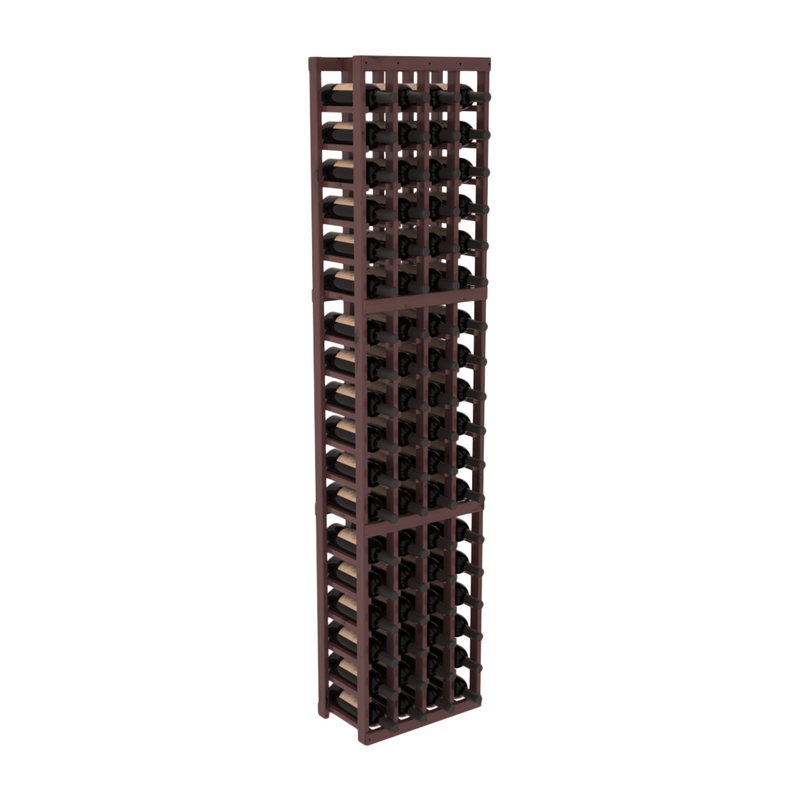 InstaCellar - 4 Column Standard Rack in Knotty Alder Walnut stained with WineSafe™ Satin Sealant