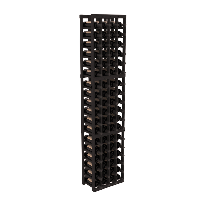 InstaCellar - 4 Column Standard Rack in Knotty Alder Black stained without WineSafe™ Satin Sealant