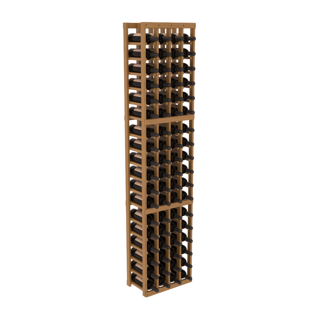 InstaCellar - 4 Column Standard Rack in Grand Mahogany Oak stained with WineSafe™ Satin Sealant