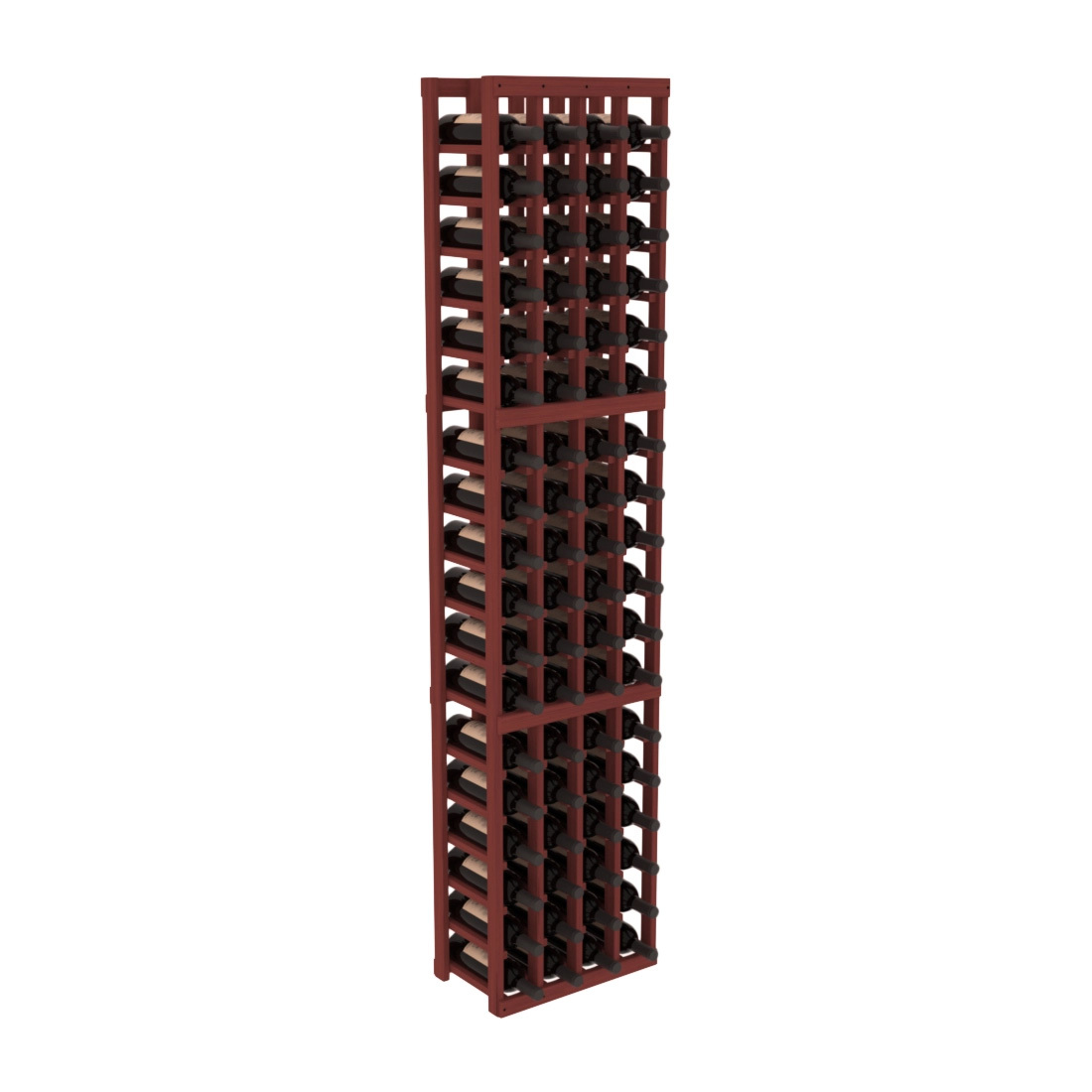 InstaCellar - 4 Column Standard Rack in Grand Mahogany Cherry stained without WineSafe™ Satin Sealant