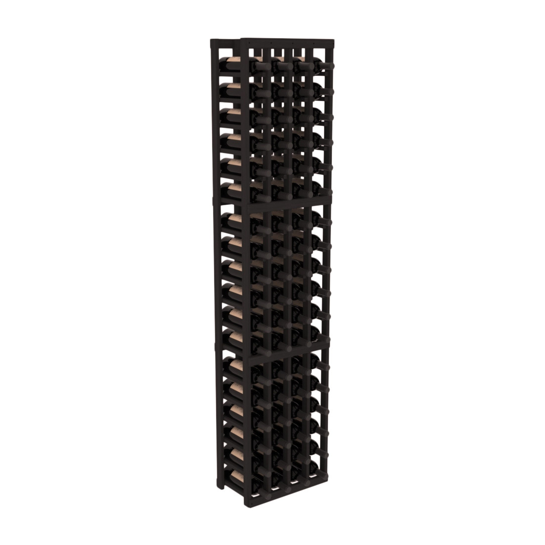 InstaCellar - 4 Column Standard Rack in Grand Mahogany Black stained without WineSafe™ Satin Sealant