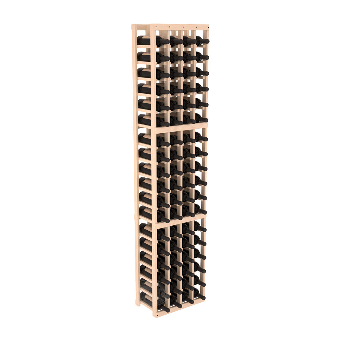 InstaCellar - 4 Column Standard Rack in Ponderosa Pine Unstained without WineSafe™ Satin Sealant