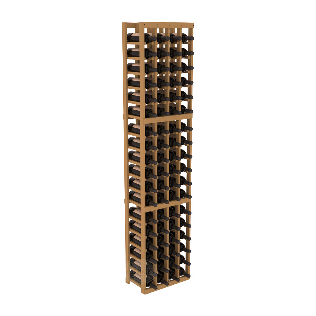 InstaCellar - 4 Column Standard Rack in Ponderosa Pine Oak stained without WineSafe™ Satin Sealant