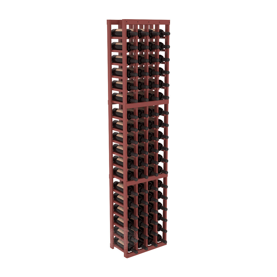 InstaCellar - 4 Column Standard Rack in Ponderosa Pine Cherry stained with WineSafe™ Satin Sealant
