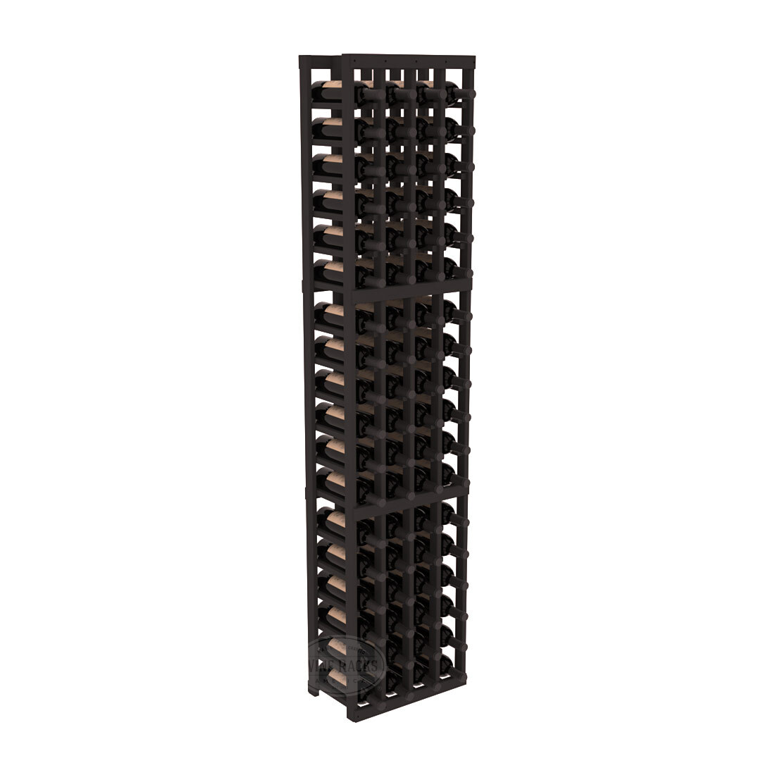 InstaCellar - 4 Column Standard Rack in Ponderosa Pine Black stained without WineSafe™ Satin Sealant