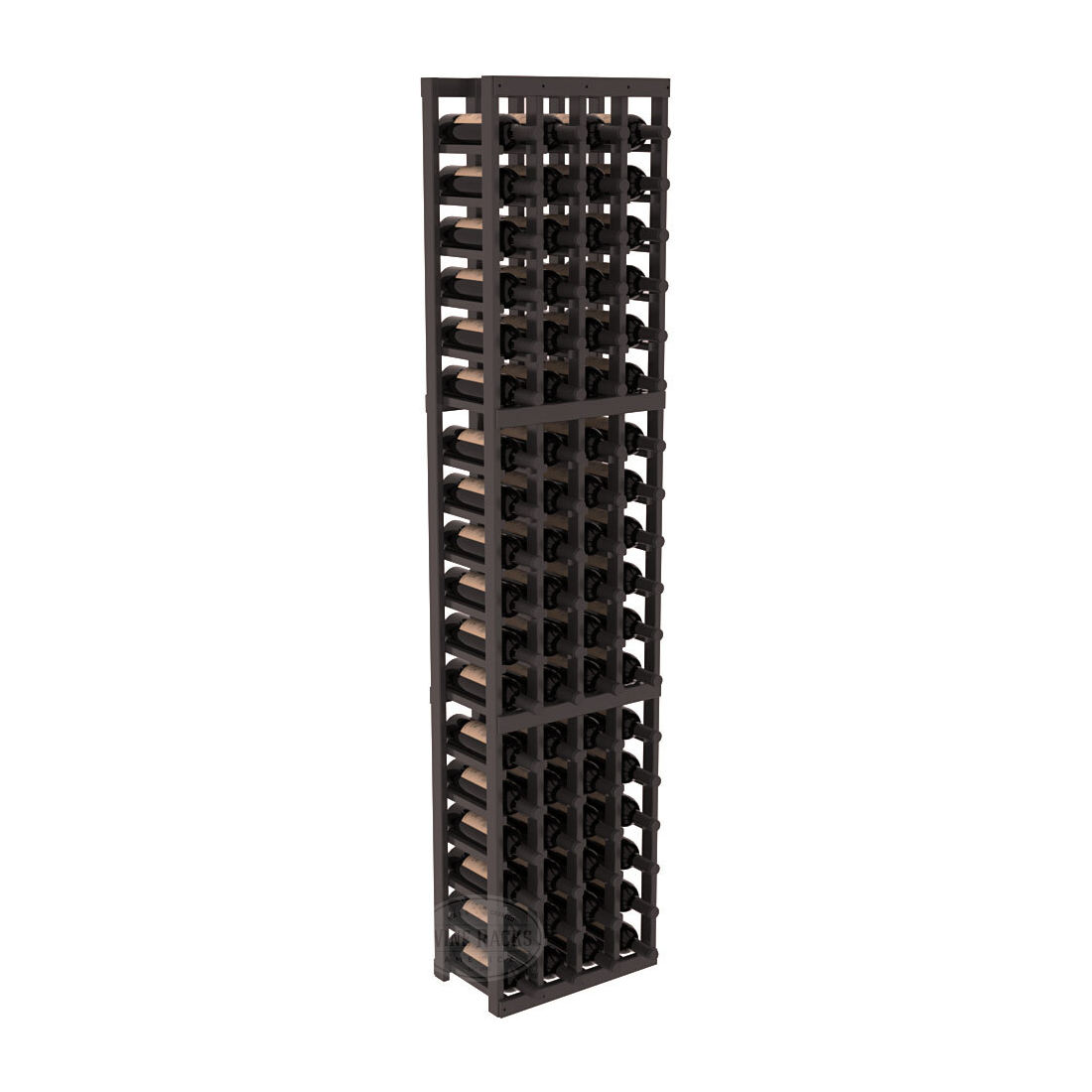 InstaCellar - 4 Column Standard Rack in Ponderosa Pine Black stained with WineSafe™ Satin Sealant