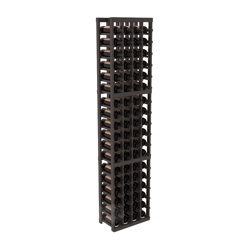 InstaCellar - 4 Column Standard Rack in Ponderosa Pine Black stained with WineSafe™ Satin Sealant