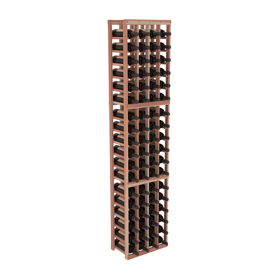 InstaCellar - 4 Column Standard Rack in Premium Redwood Unstained without WineSafe™ Satin Sealant