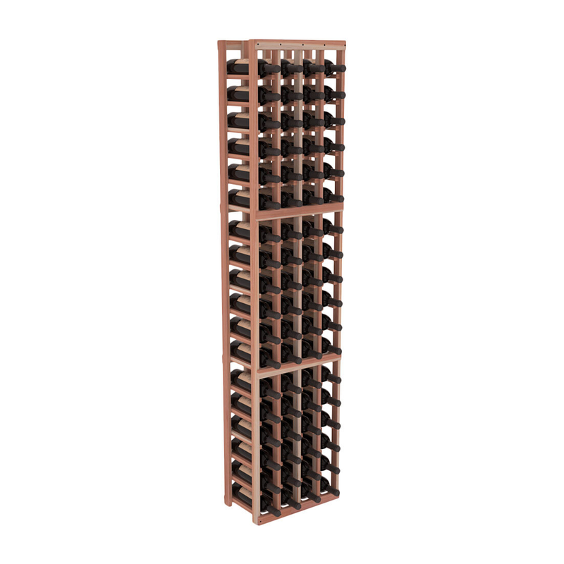 InstaCellar - 4 Column Standard Rack in Premium Redwood Unstained without WineSafe™ Satin Sealant