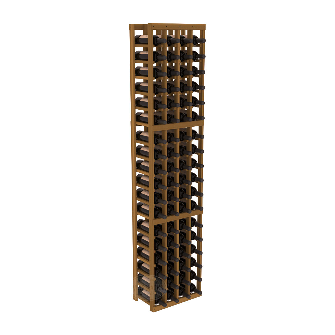 InstaCellar - 4 Column Standard Rack in Premium Redwood Oak stained without WineSafe™ Satin Sealant